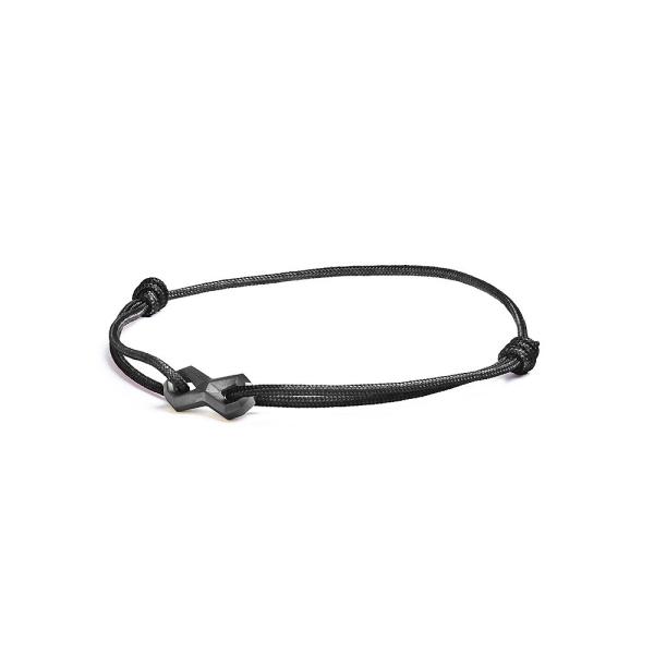 1,5 mm schwarzes Nylonarmband mit schwarzem Infinity-Zeichen - Infinity Black
